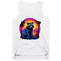 Vintage Retrowave Synthwave 80s Vaporwave Raccoon Tank Top