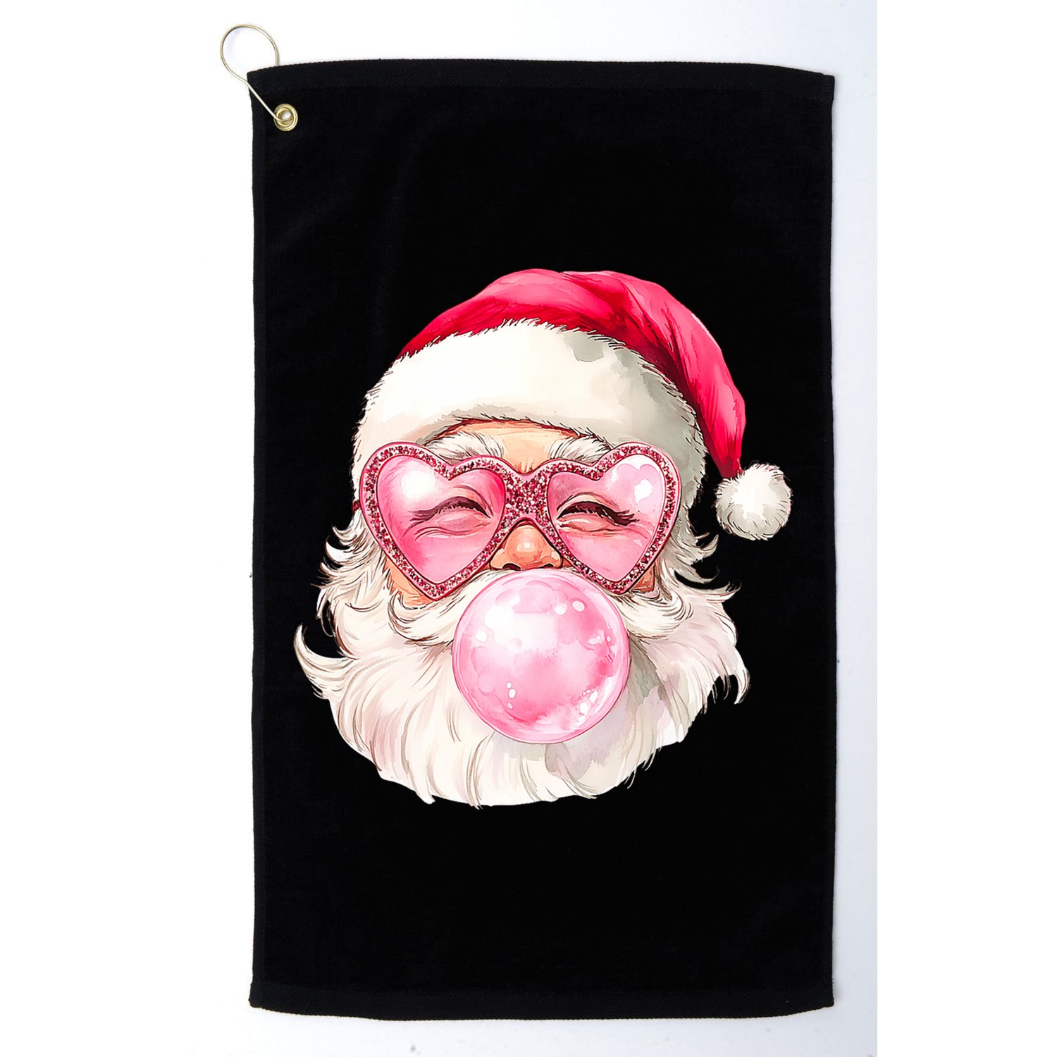 Vintage Retro Santa Christmas Bubble Gum Golf Towel