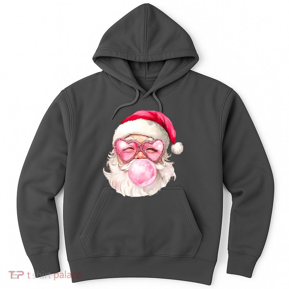 Vintage Retro Santa Christmas Bubble Gum Hoodie