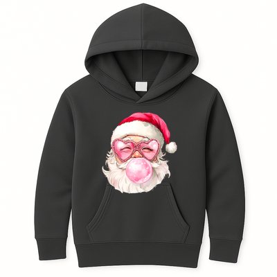 Vintage Retro Santa Christmas Bubble Gum Kids Hoodie