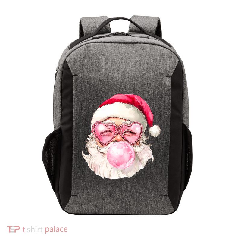 Vintage Retro Santa Christmas Bubble Gum Vector Backpack