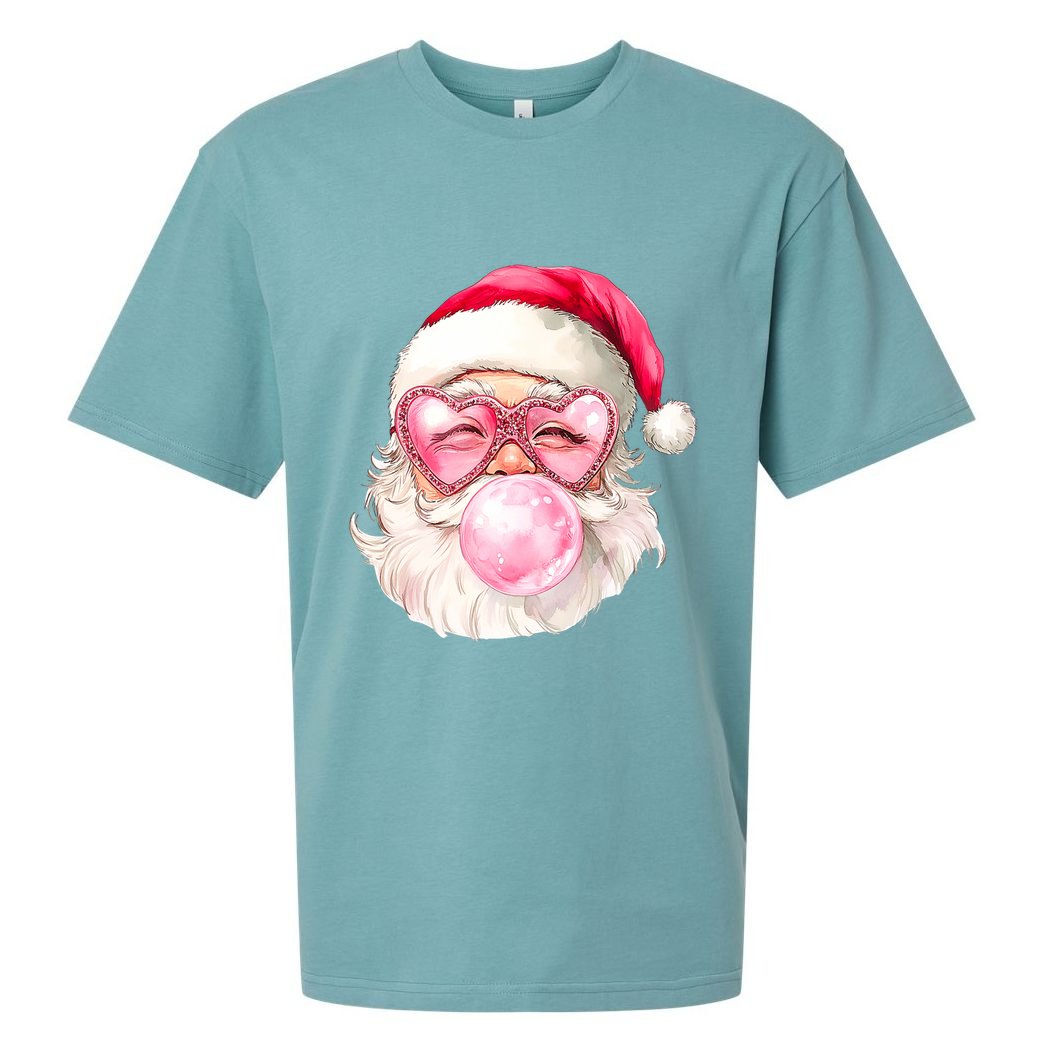 Vintage Retro Santa Christmas Bubble Gum Sueded Cloud Jersey T-Shirt