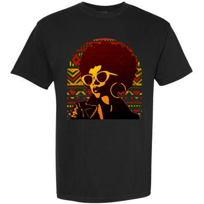 Vintage Retro Stylish Black African American Woman With Afro Garment-Dyed Heavyweight T-Shirt