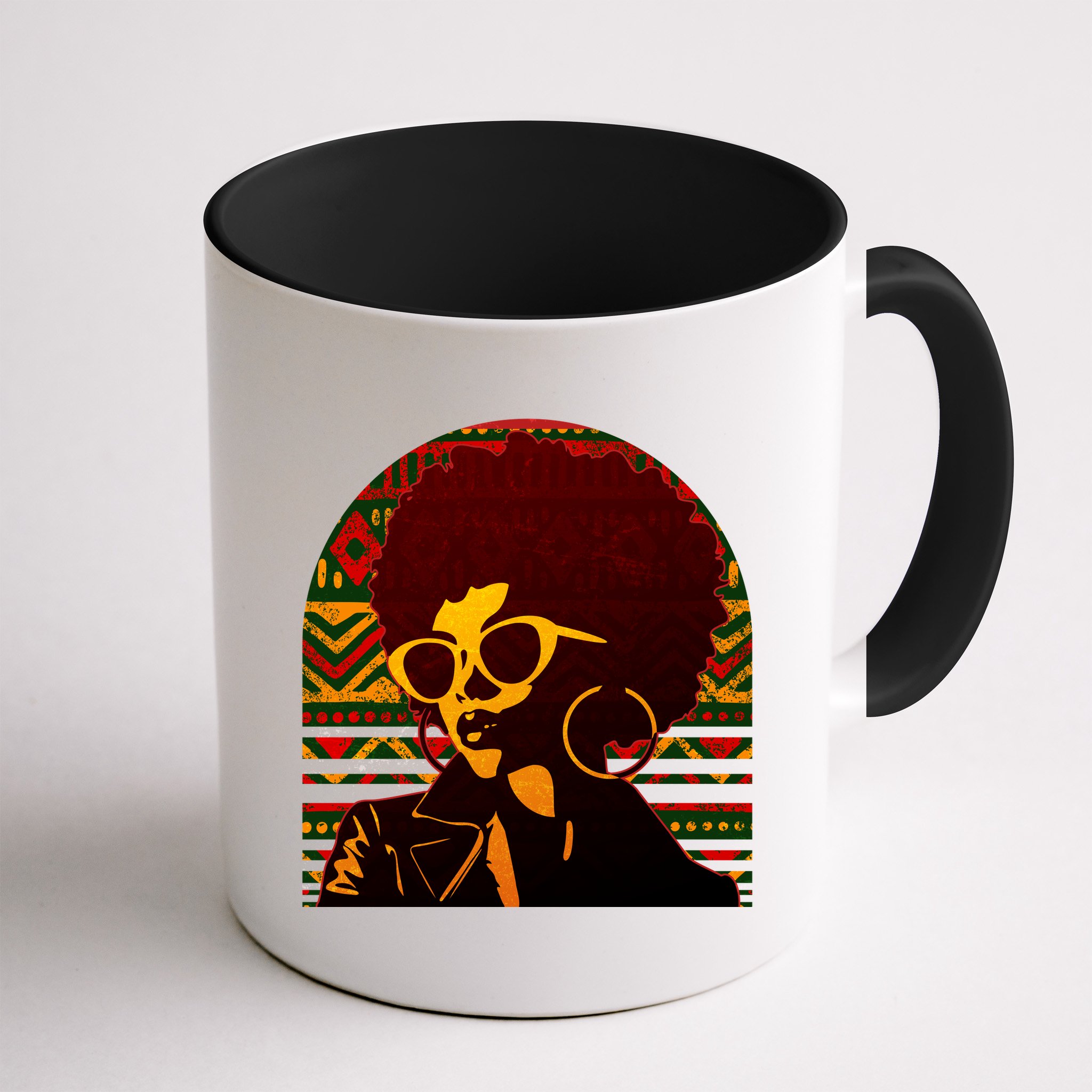 Vintage Retro Stylish Black African American Woman With Afro Mug
