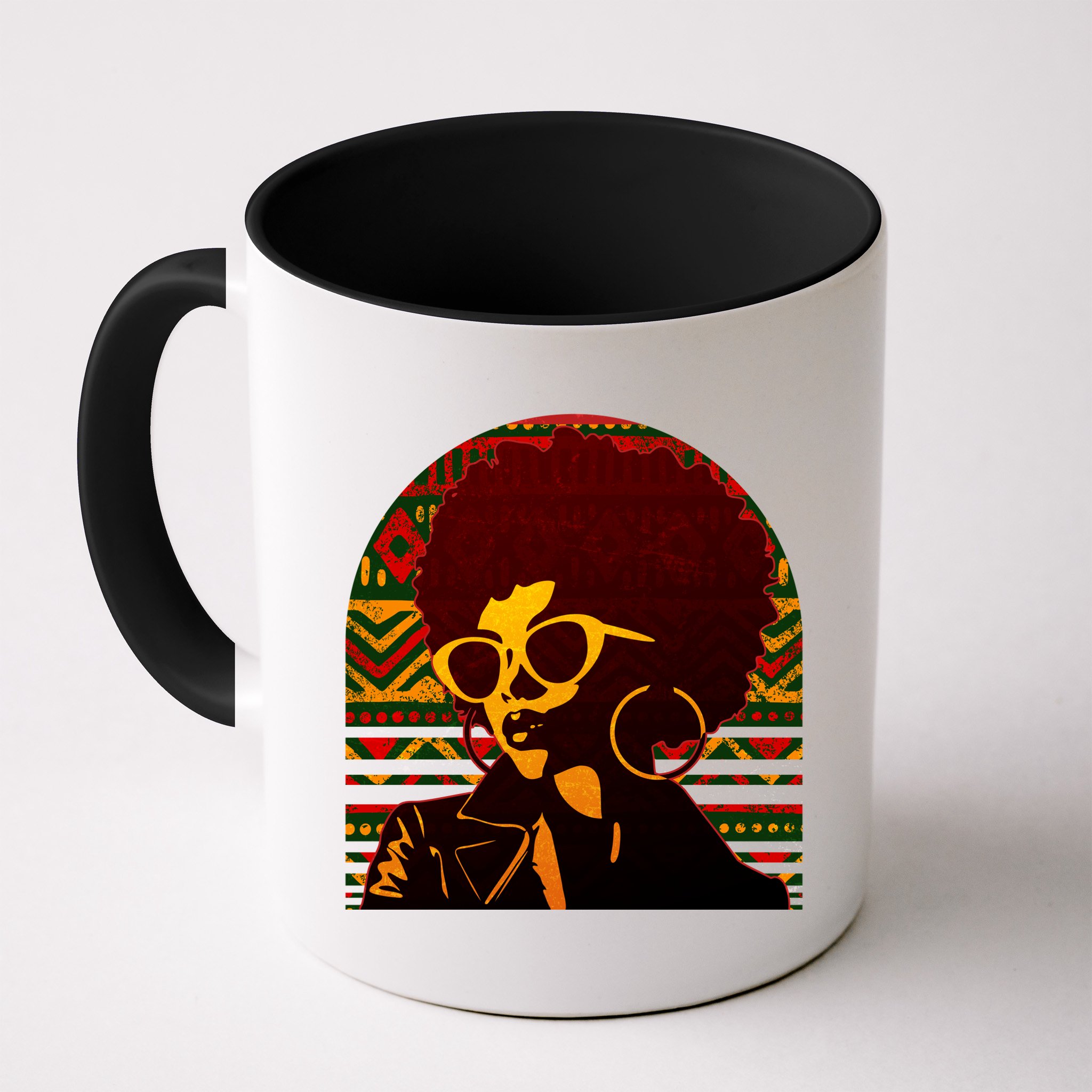 Vintage Retro Stylish Black African American Woman With Afro Mug