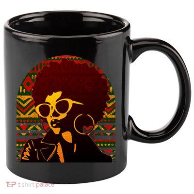 Vintage Retro Stylish Black African American Woman With Afro 11oz C Handle Ceramic Mug