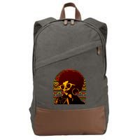 Vintage Retro Stylish Black African American Woman With Afro Cotton Canvas Backpack