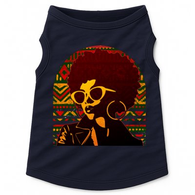 Vintage Retro Stylish Black African American Woman With Afro Doggie Tank