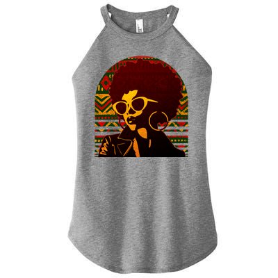 Vintage Retro Stylish Black African American Woman With Afro Women’s Perfect Tri Rocker Tank