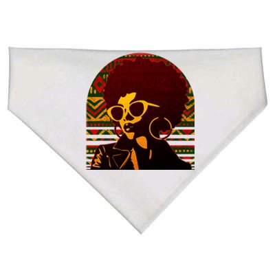 Vintage Retro Stylish Black African American Woman With Afro USA-Made Doggie Bandana