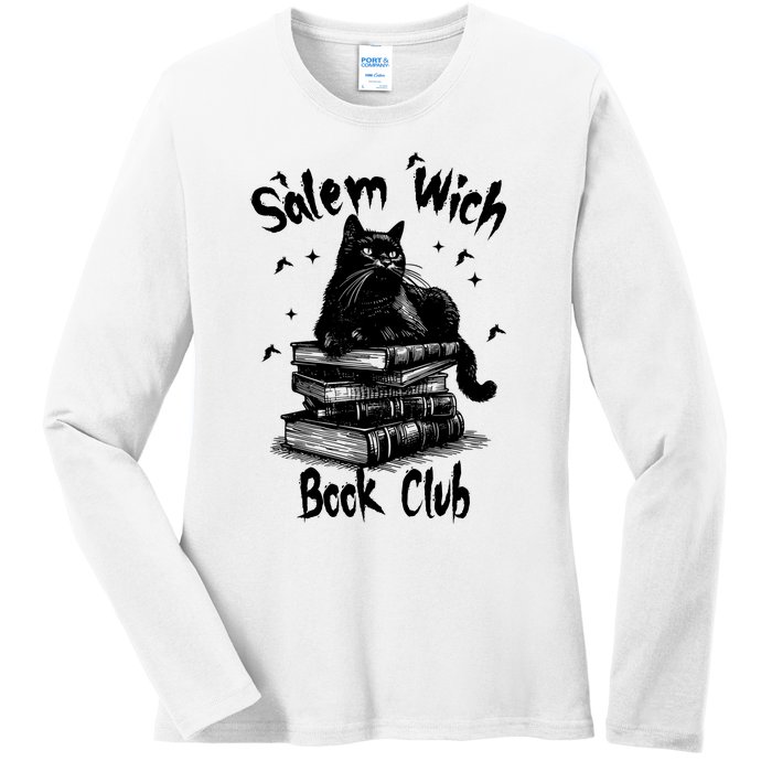 Vintage Retro Salem Witch Book Club Ladies Long Sleeve Shirt