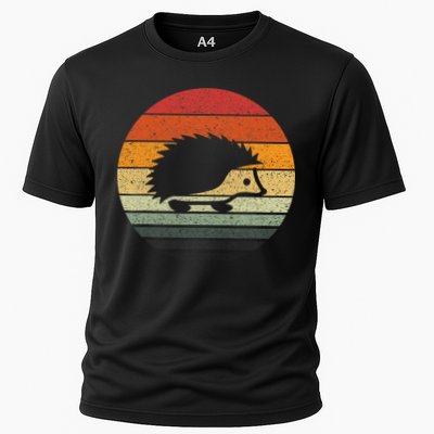 Vintage Retro Sunset Hedgehog Cooling Performance Crew T-Shirt
