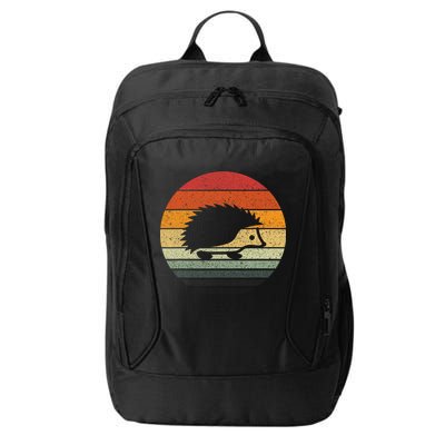 Vintage Retro Sunset Hedgehog City Backpack