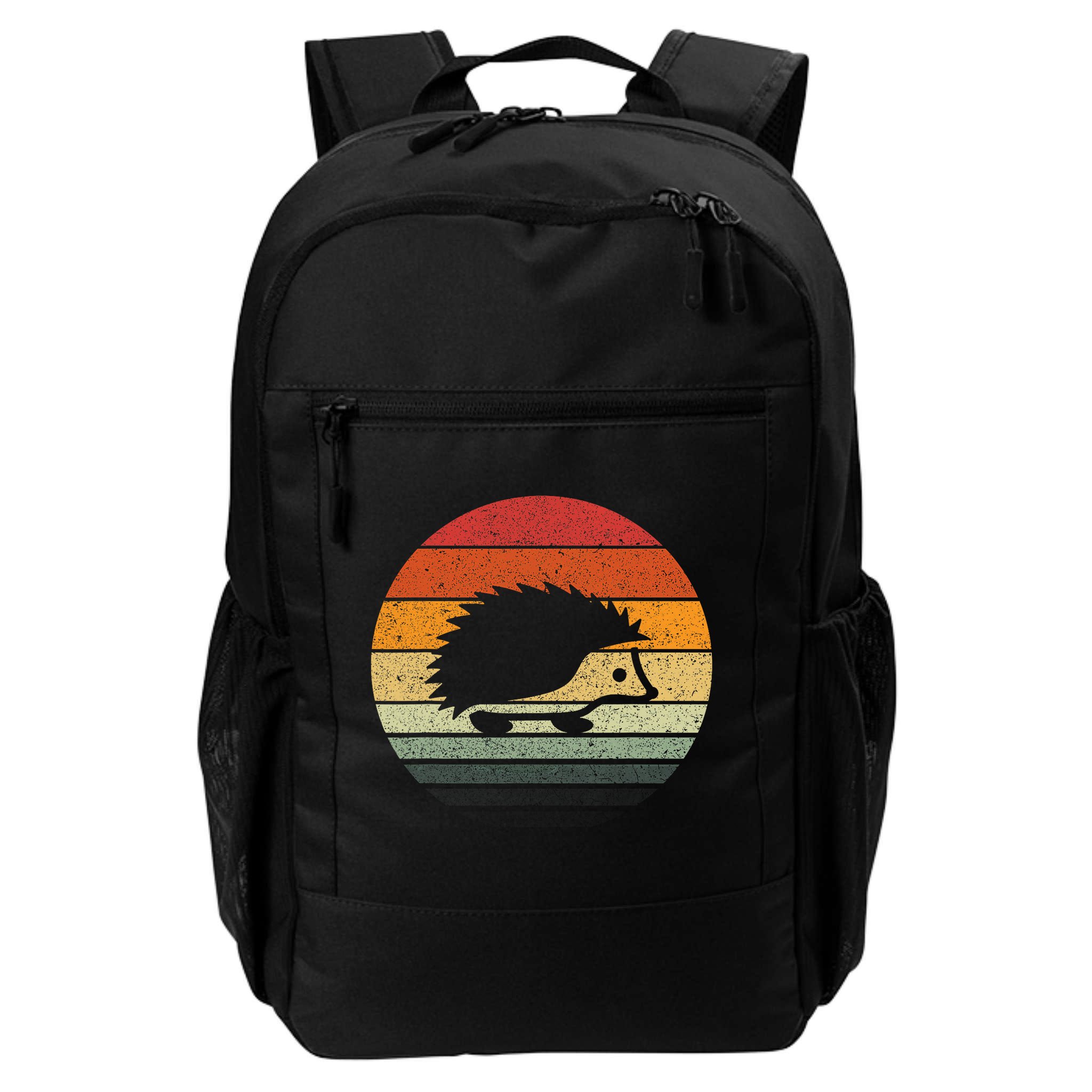 Vintage Retro Sunset Hedgehog Backpack