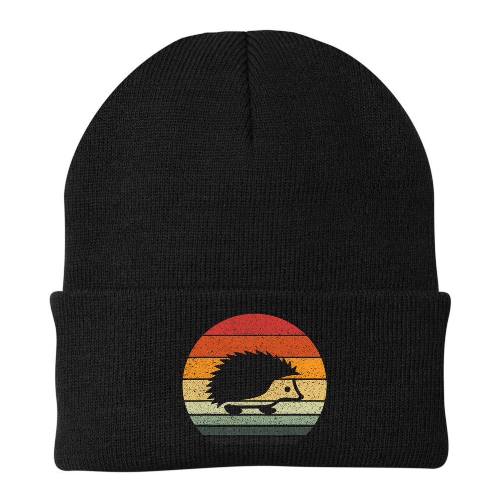 Vintage Retro Sunset Hedgehog Beanie