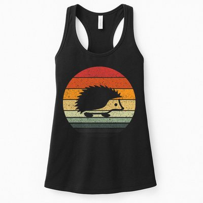 Vintage Retro Sunset Hedgehog Womens Tank Top