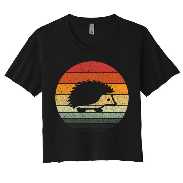 Vintage Retro Sunset Hedgehog Crop Top