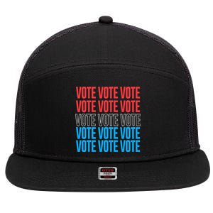 Vote Retro Style Vote 2024 Election 7 Panel Mesh Trucker Snapback Hat