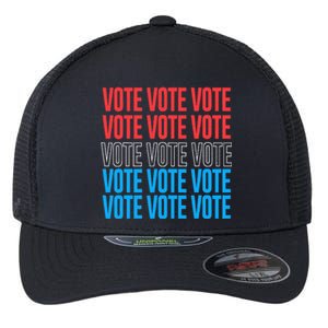 Vote Retro Style Vote 2024 Election Flexfit Unipanel Trucker Cap