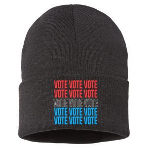 Vote Retro Style Vote 2024 Election Sustainable Knit Beanie