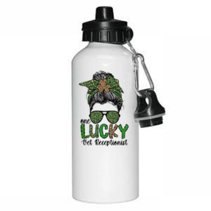 Vet Receptionist St Patricks Day Veterinarian Receptionist Gift Aluminum Water Bottle