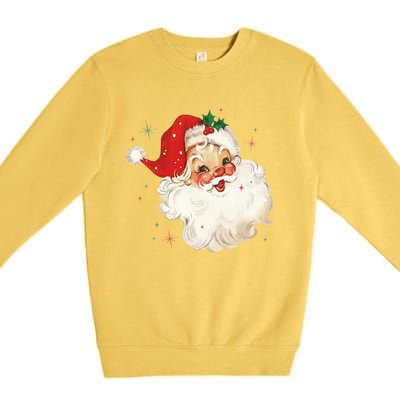 Vintage Retro Santa Christmas Gift Premium Crewneck Sweatshirt