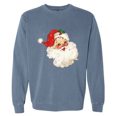 Vintage Retro Santa Christmas Gift Garment-Dyed Sweatshirt