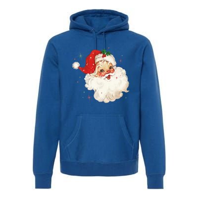 Vintage Retro Santa Christmas Gift Premium Hoodie