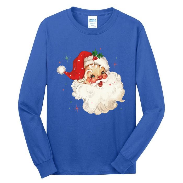 Vintage Retro Santa Christmas Gift Tall Long Sleeve T-Shirt