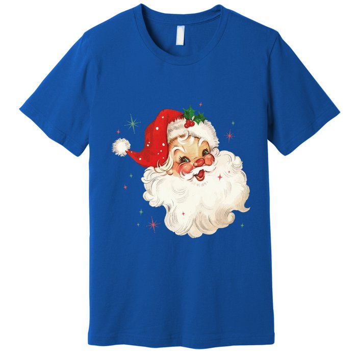 Vintage Retro Santa Christmas Gift Premium T-Shirt