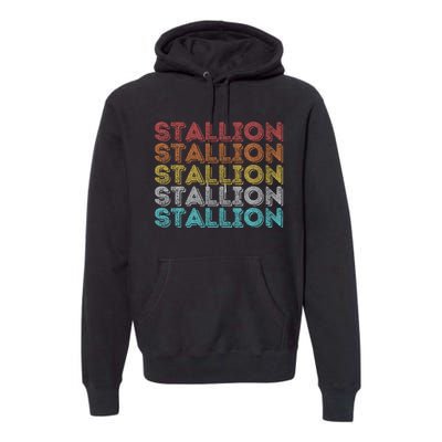 Vintage Retro Stallion Premium Hoodie