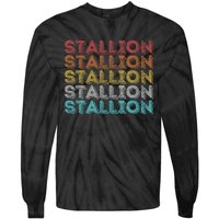 Vintage Retro Stallion Tie-Dye Long Sleeve Shirt