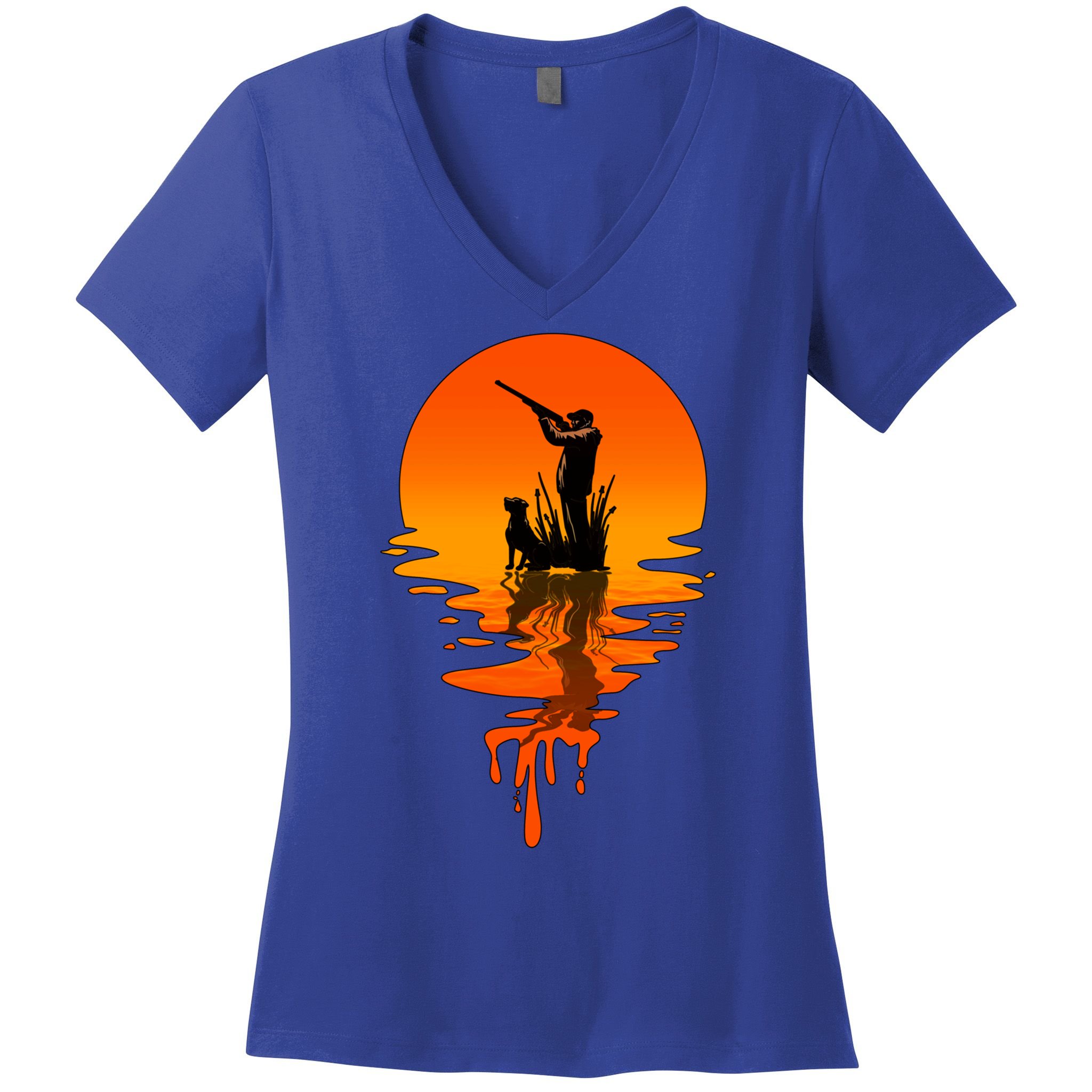 Vintage Retro Style Duck Hunting Gift Women's V-Neck T-Shirt