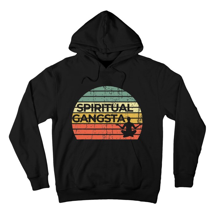 Vintage Retro Sunset Funny Yoga Spiritual Gangsta Hoodie