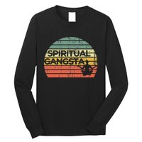 Vintage Retro Sunset Funny Yoga Spiritual Gangsta Long Sleeve Shirt