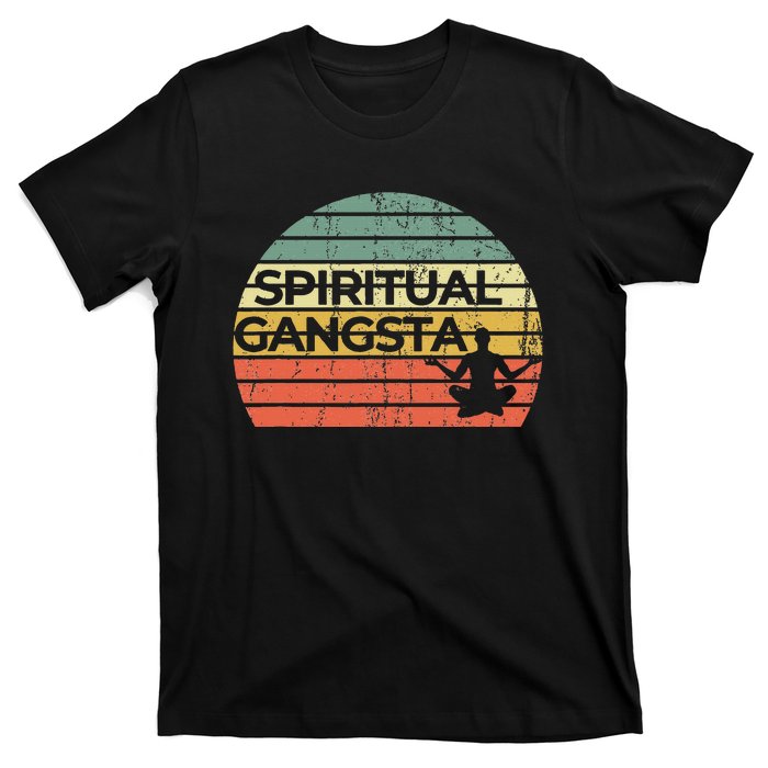 Vintage Retro Sunset Funny Yoga Spiritual Gangsta T-Shirt