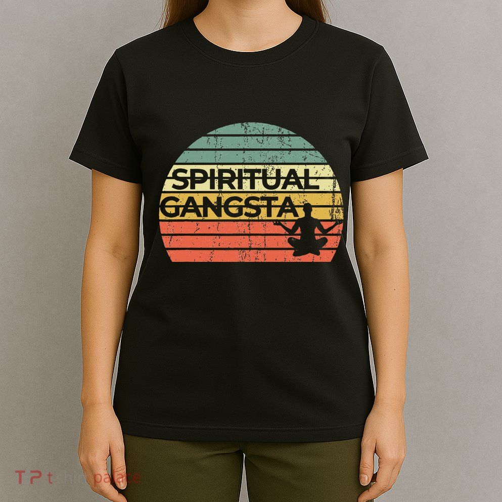 Vintage Retro Sunset Funny Yoga Spiritual Gangsta T-Shirt
