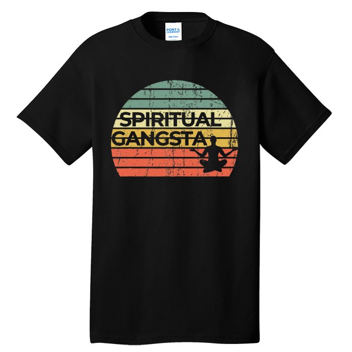 Vintage Retro Sunset Funny Yoga Spiritual Gangsta Tall T-Shirt