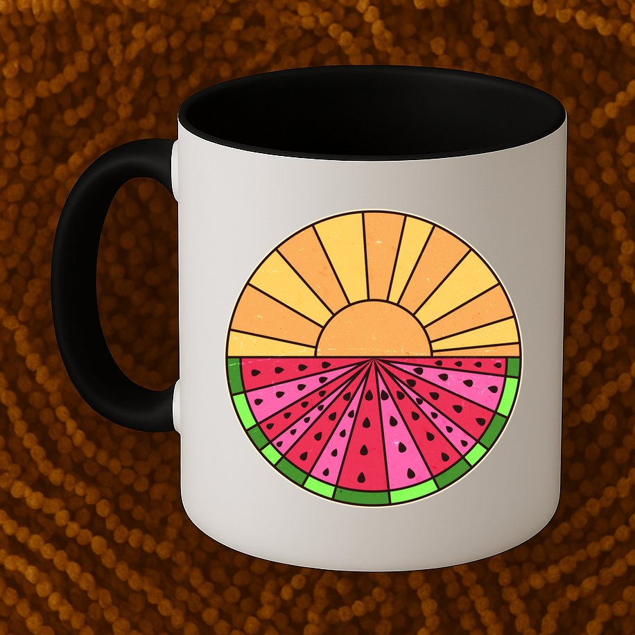 Vintage Retro Summer Sunshine Watermelon Mug