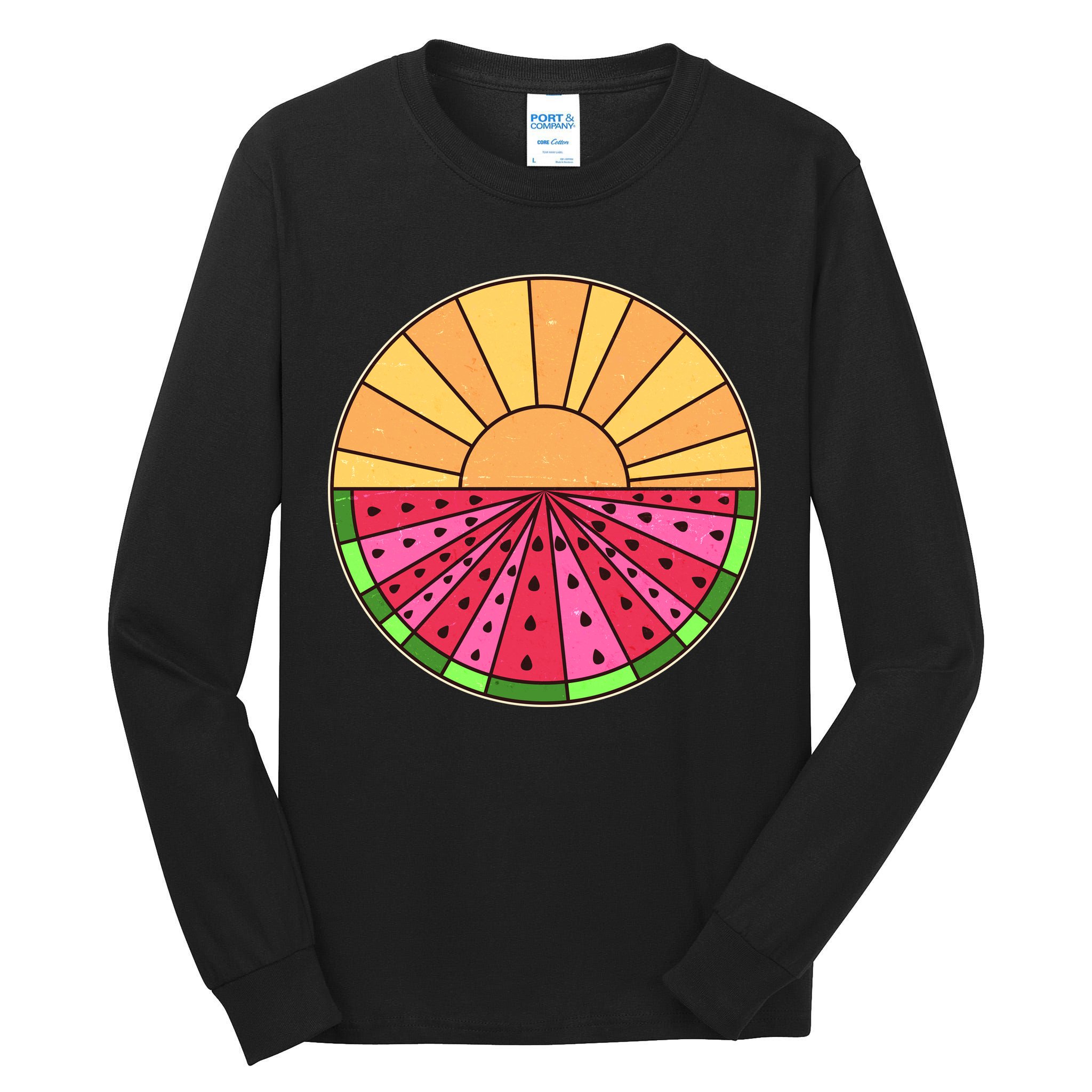 Vintage Retro Summer Sunshine Watermelon Tall Long Sleeve T-Shirt
