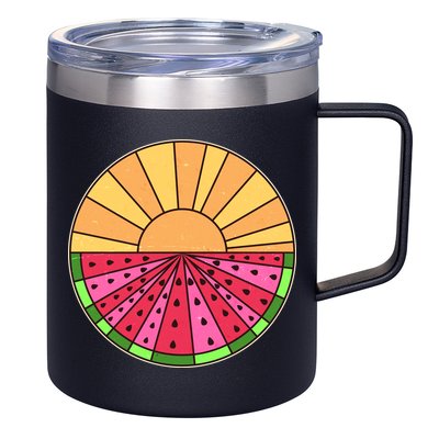 Vintage Retro Summer Sunshine Watermelon 12oz Stainless Steel Coffee Mug
