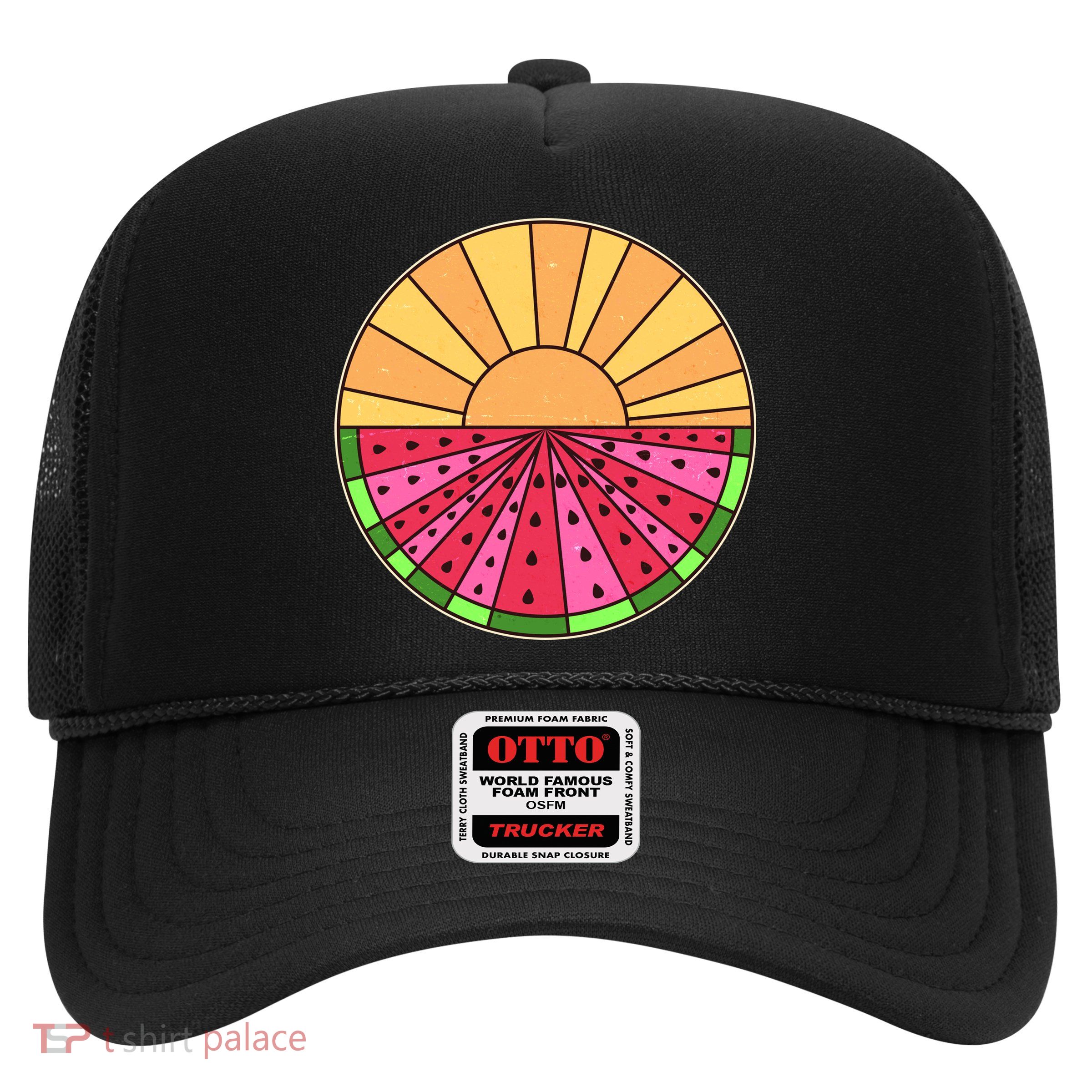 Vintage Retro Summer Sunshine Watermelon Trucker Hat