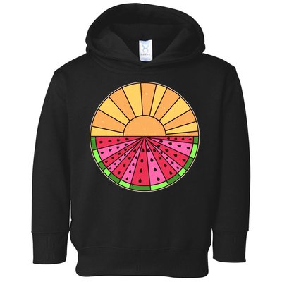 Vintage Retro Summer Sunshine Watermelon Toddler Hoodie