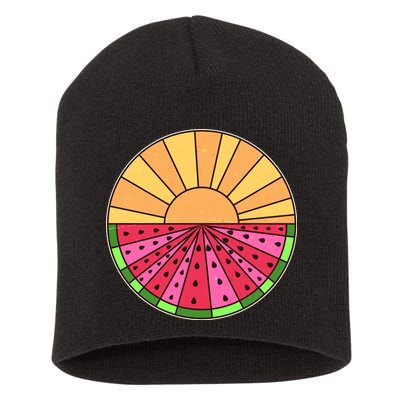 Vintage Retro Summer Sunshine Watermelon Short Acrylic Beanie