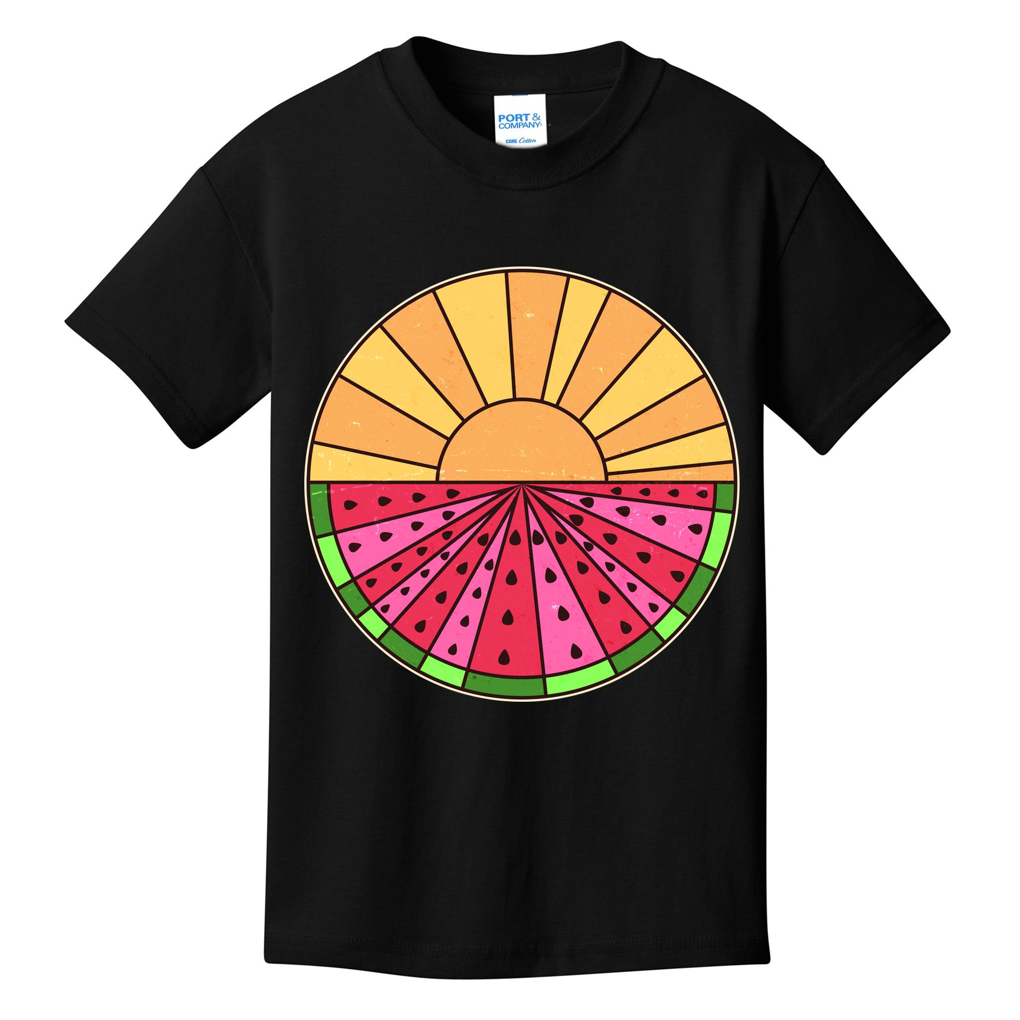 Vintage Retro Summer Sunshine Watermelon Kids T-Shirt