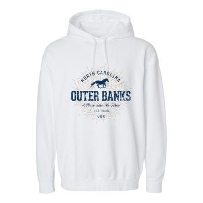 Vintage Retro Style O.U.T.E.R B.A.N.K Garment-Dyed Fleece Hoodie