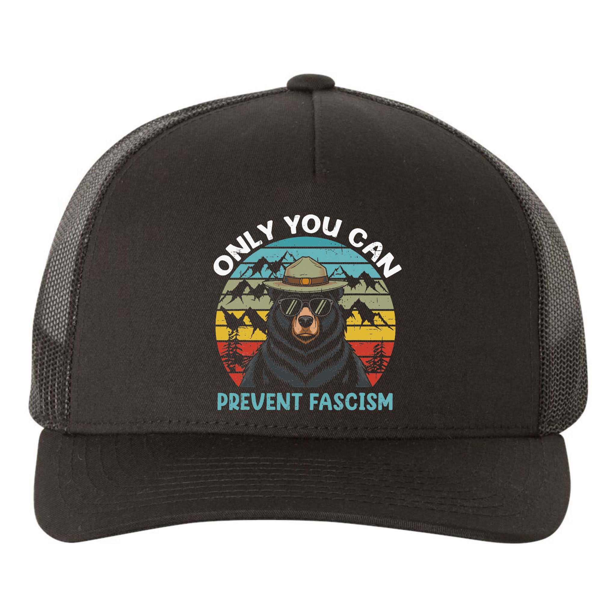 Vintage Resist Only You Can Prevent Fascism Yupoong Adult 5-Panel Trucker Hat