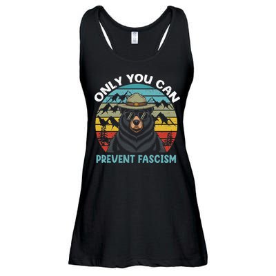 Vintage Resist Only You Can Prevent Fascism Ladies Essential Flowy Tank