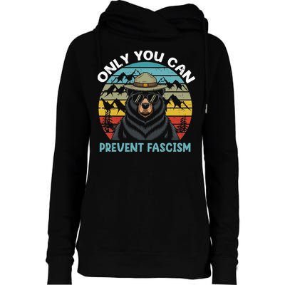 Vintage Resist Only You Can Prevent Fascism Womens Funnel Neck Pullover Hood