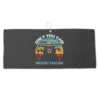 Vintage Resist Only You Can Prevent Fascism Large Microfiber Waffle Golf Towel